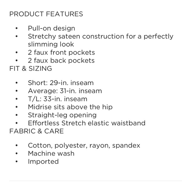 Croft & Barrow Womens Black Paisley Pull-On Mid-Rise Straight-Leg Pants Size 10 - Picture 6 of 6